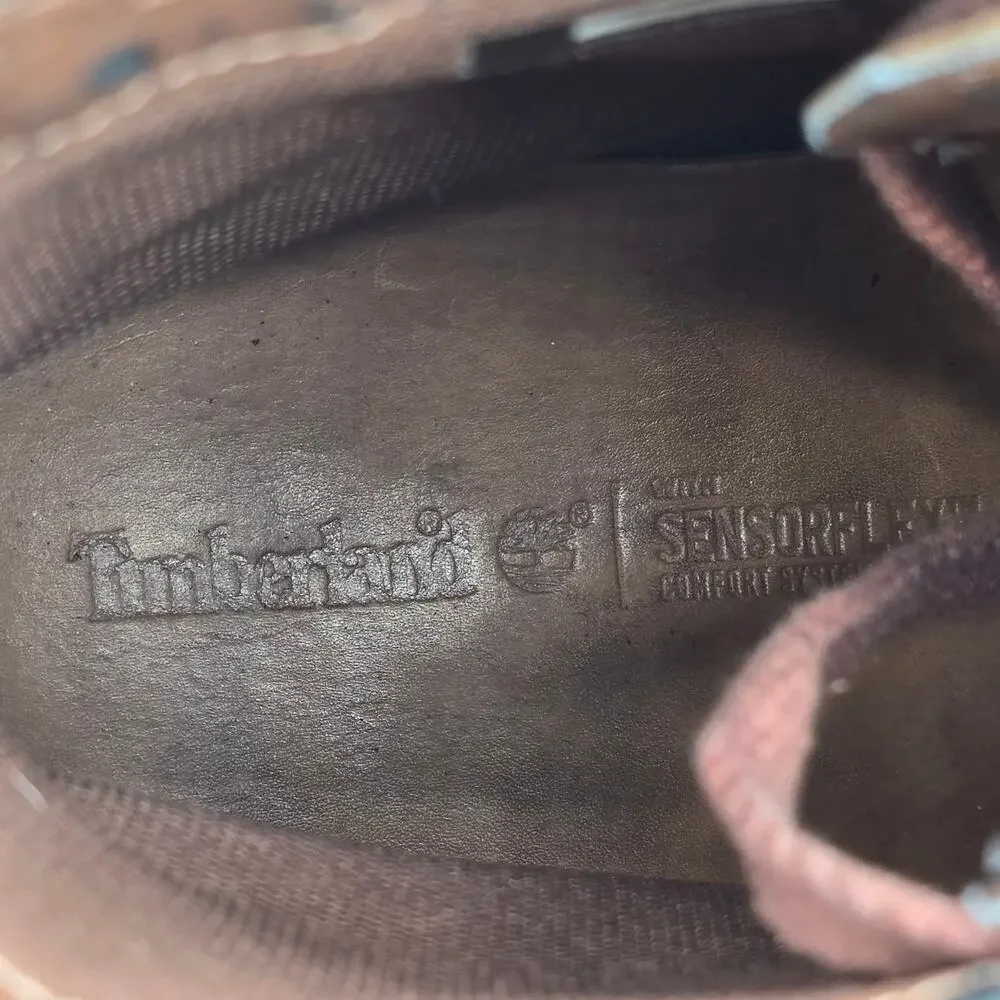 Timberland Boots Mens 10.5 M Brown Leather Casual Brogue Wingtip Lace Up Ankle